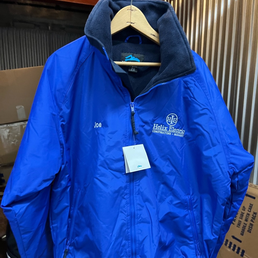 Tri-Mountain Helix Company Employee Jacket Size L Blue Full Zip